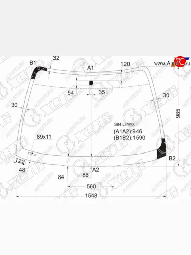 Стекло лобовое Honda Accord 97-03  Accord USA 98-02 XYG S84 LFW/X