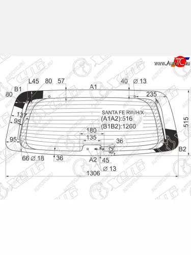 Стекло заднее (Цвет зеленый Обогрев) Hyundai Santa Fe 00-06  Santa Fe Classic 07-13 XYG SANTA FE RW/H/X