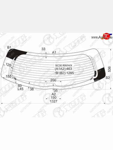 Стекло заднее (Цвет зеленый Обогрев 5D HBK) Toyota Vitz 10-20  Yaris 10-20 XYG SC30 RW/H/X