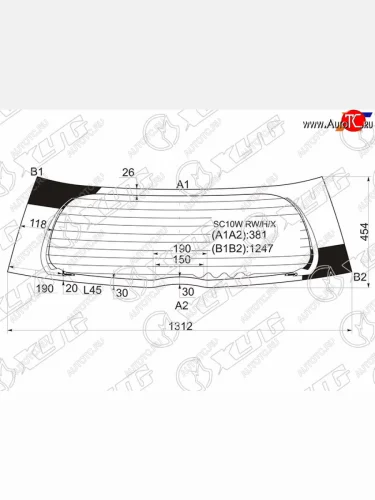 Стекло заднее (Цвет зеленый Обогрев) Scion xA 04-06  Toyota Ist 02-07 XYG SC10W RW/H/X