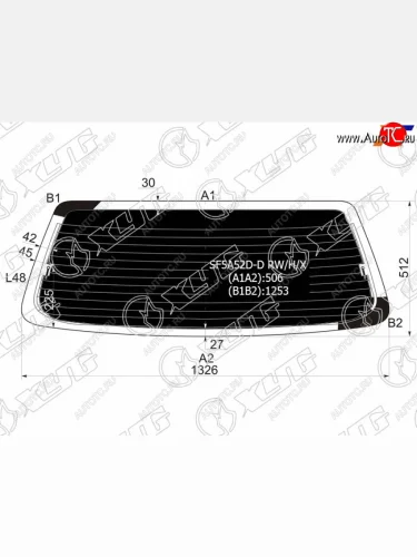 Стекло заднее (Затемненное Обогрев) Subaru Forester 97-00 XYG SF5A52D-D RW/H/X