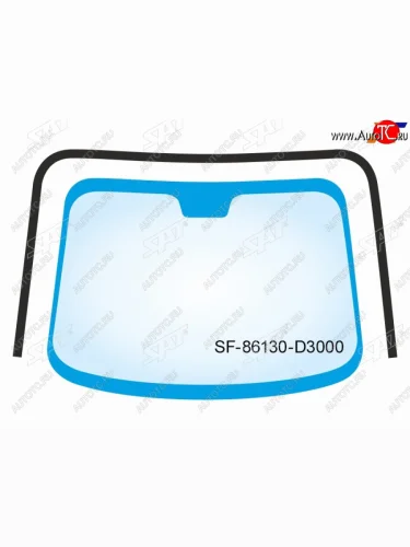 Молдинг лобового стекла (П-образный) SAT (черный) Hyundai Tucson TL рестайлинг (2018-2021)