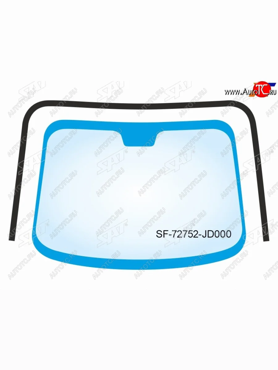 Молдинг лобового стекла (П-образный) SAT Nissan Qashqai 1 J10 рестайлинг (2010-2013) (черный)  в Самаре Самарской области