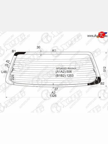 Стекло заднее (Цвет зеленый Обогрев) Subaru Forester 97-00 XYG SF5A52D RW/H/X