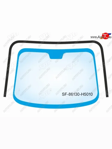 Молдинг лобового стекла (П-образный) SAT (черный) Hyundai Solaris HCR седан дорестайлинг (2017-2020)