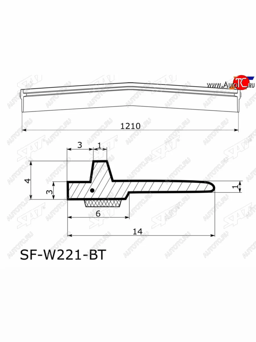 Молдинг лобового стекла (Сверху) SAT Mercedes-Benz S class 5 W221 седан рестайлинг (2009-2013) (черный)  в Керчи Республика Крым