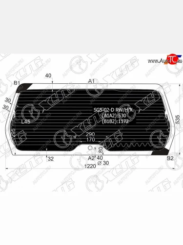 Стекло заднее (Затемненное Обогрев) Subaru Forester 02-05 XYG SG5-02-D RW/H/X