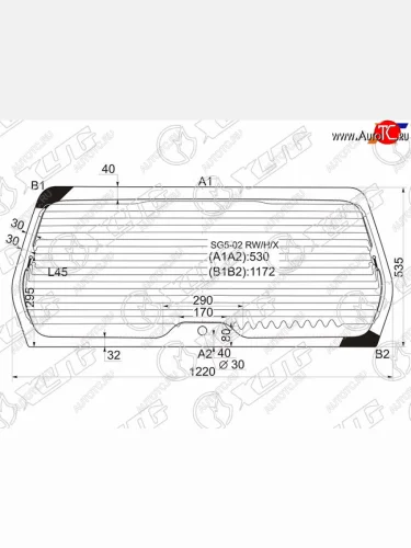 Стекло заднее (Цвет зеленый Обогрев) Subaru Forester 02-05 XYG SG5-02 RW/H/X