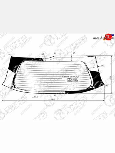 Стекло заднее (Цвет зеленый Обогрев) Toyota Sienna 10-20 XYG SIENNA-10 RW/H/X