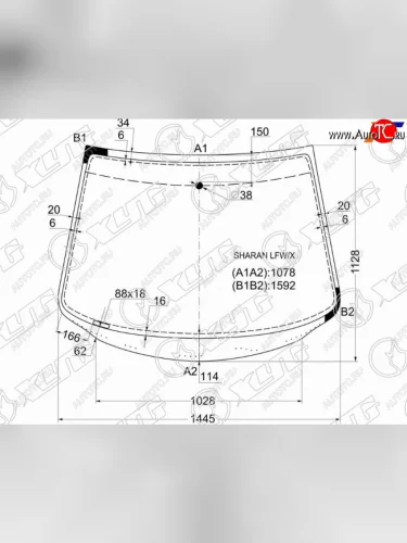 Стекло лобовое Ford Galaxy 95-06  SEAT Alhambra 96-10  Volkswagen Sharan 95-10 XYG SHARAN LFW/X