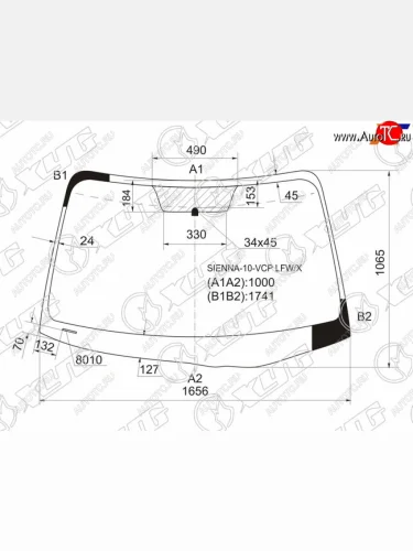 Стекло лобовое Toyota Sienna 10-20 XYG SIENNA-10-VCP LFW/X