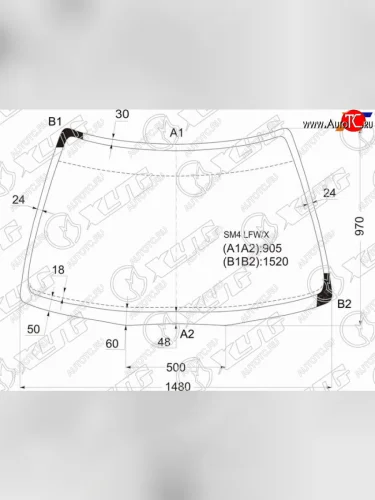 Стекло лобовое Honda Accord 89-94  Accord Inspire 89-95  Ascot 89-93 XYG SM4 LFW/X