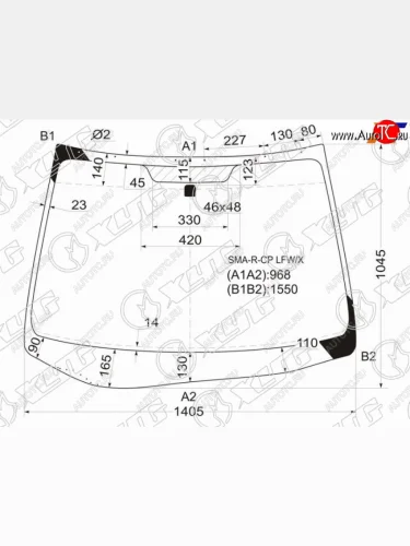 Стекло лобовое HONDA STREAM 06-14 XYG SMA-R-CP LFW/X