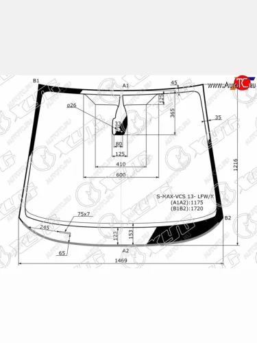  Стекло лобовое (датчик дождя, молдинг, каплевидный датчик дождя) XYG (зеленое) Ford S-Max 1 рестайлинг (2010-2015)