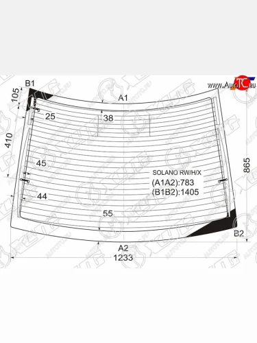 Стекло заднее (Цвет зеленый Обогрев Антенна) Lifan Solano 10-16 XYG SOLANO RW/H/X
