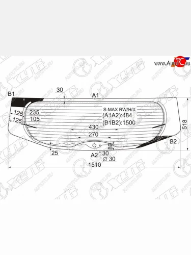 Стекло заднее (Цвет зеленый Обогрев) Ford S-MAX 06-15 XYG S-MAX RW/H/X