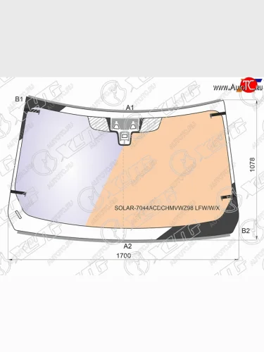 Стекло лобовое (Атермальное Обогрев полный Две камеры Датчик дождя Молдинг) Land Rover Range Rov XYG SOLAR-7044ACDCHMVWZ98 LFW/W/X