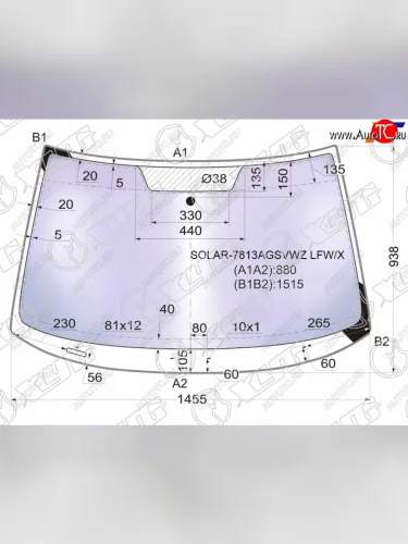 Стекло лобовое (Атермальное Молдинг) Skoda Yeti 09-18                                               XYG SOLAR-7813AGSVWZ LFW/X