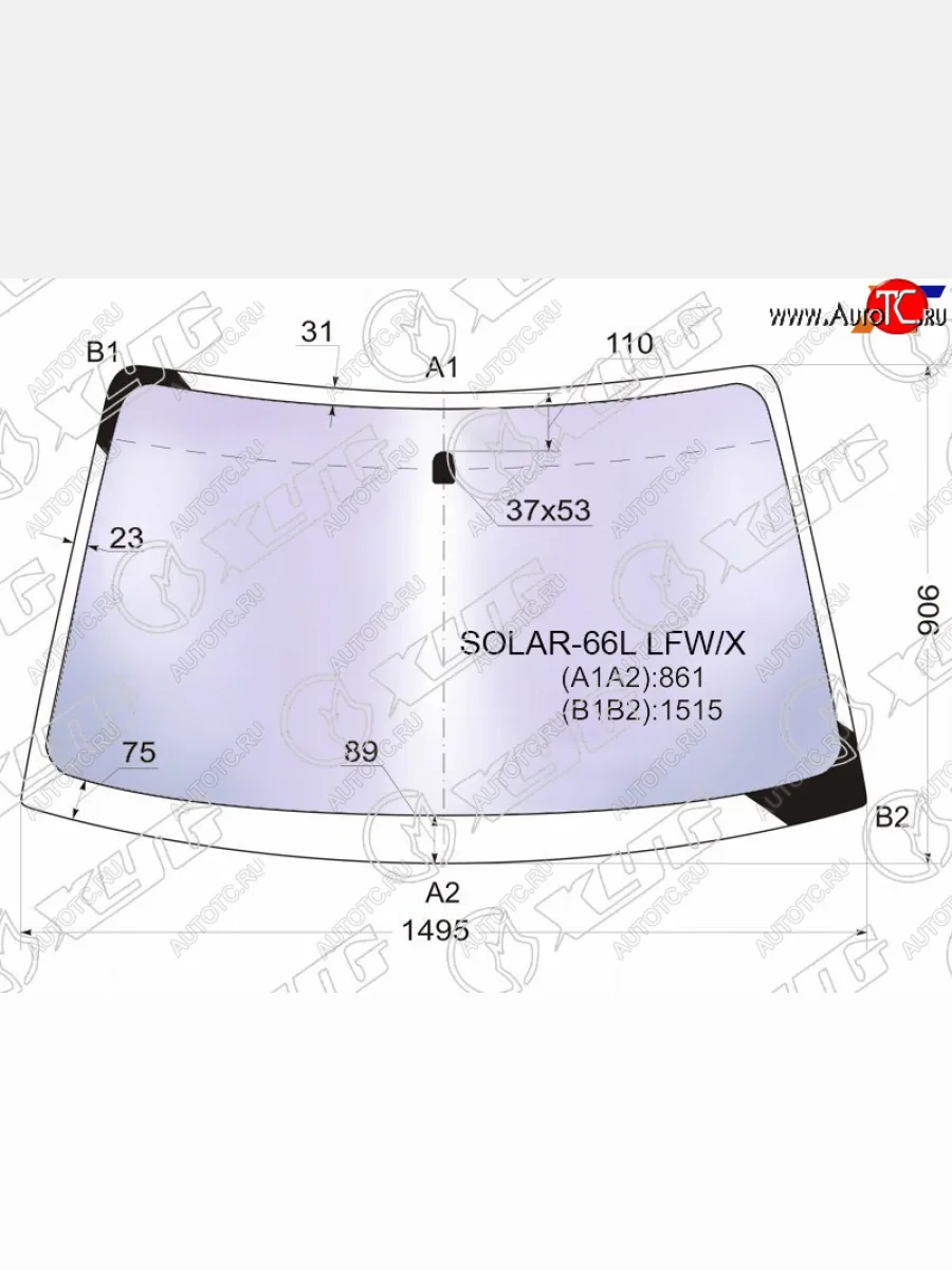 Стекло лобовое (Атермальное) Subaru Legacy 98-03  Outback 98-03  Legacy B4 98-03  Legacy Lancaste XYG SOLAR-66L LFW/X  в Воронеже Воронежской области