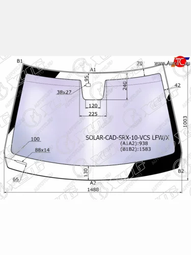 Стекло лобовое атермальное + дд CADILLAC SRX 10-16 (Solar-X защита от ультрафиолета)                 XYG SOLAR-CAD-SRX-10-VCS LFW/X