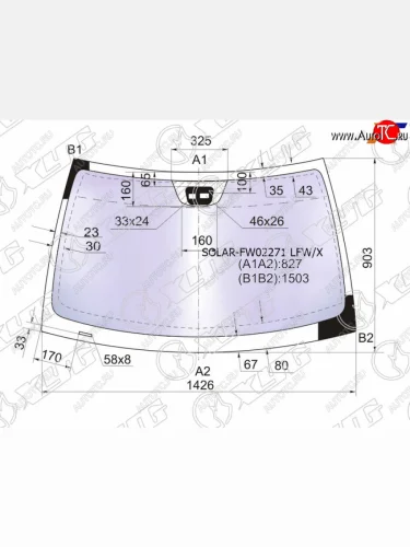 Стекло лобовое (Атермальное Датчик дождя) Mercedes-Benz C-Class 00-08 XYG SOLAR-FW02271 LFW/X