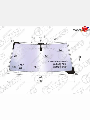 Стекло лобовое атермальное TOYOTA HILUX SURF4-RUNNER 02-09 (Solar-X защита от ультрафиолета)        XYG SOLAR-FW02371 LFW/X