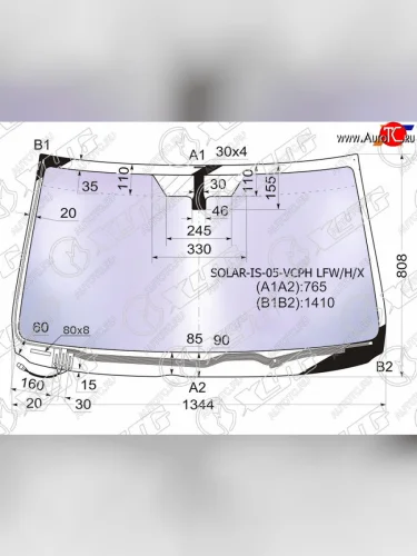 Стекло лобовое (атермальное, обогрев щеток) XYG (зеленое) Lexus IS250  XE20 - IS350  XE20