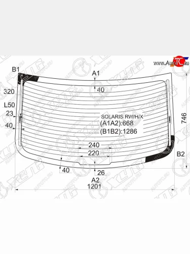Стекло заднее (Цвет зеленый Обогрев 4D SED) Hyundai Solaris 10-17  Accent 11-17 XYG SOLARIS RW/H/X