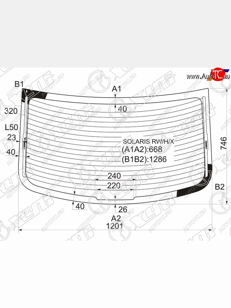 Стекло заднее (Цвет зеленый Обогрев 4D SED) Hyundai Solaris 10-17  Accent 11-17 XYG SOLARIS RW/H/X  в Керчи Республика Крым