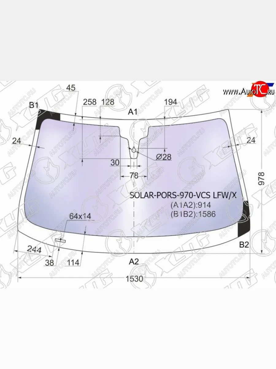 Стекло лобовое атермальное + дд PORSCHE PANAMERA 09-16 (Solar-X защита от ультрафиолета)             XYG SOLAR-PORS-970-VCS LFW/X  в Воронеже Воронежской области