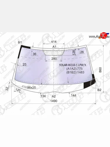 Стекло лобовое (Атермальное) Mercedes-Benz E-Class 95-03                                             XYG SOLAR-W210-1 LFW/X