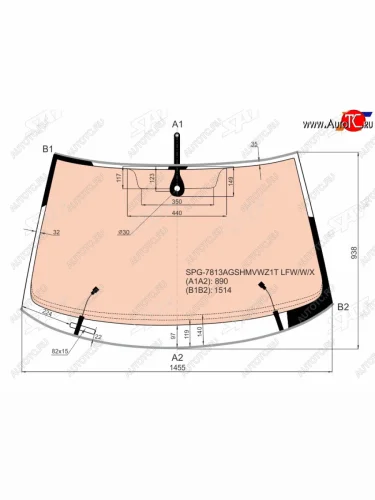 Стекло лобовое (Обогрев полный Датчик дождя Молдинг Круглый датчик дождя) Skoda Yeti 13-18 SAT SPG-7813AGSHMVWZ1T LFW/W/X