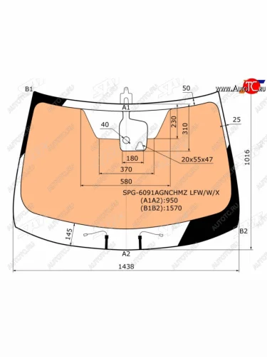 Стекло лобовое (Обогрев полный Одна камера Датчик дождя) Nissan X-Trail 13-22                      SAT SPG-6091AGNCHMZ LFW/W/X