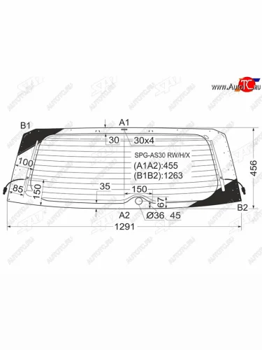 Стекло заднее (Цвет зеленый Обогрев) Toyota RAV4 (XA30) 05-13  Vanguard 07-13                      SAT SPG-AS30 RW/H/X