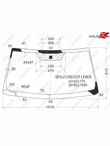 Стекло лобовое Toyota Land Cruiser Prado (J150) 09-17  Lexus GX460 09-19                            SAT SPG-FJ150-VCP LFW/X