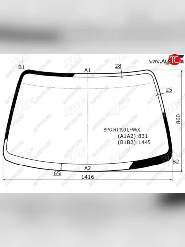Стекло лобовое Toyota Caldina (T190) 92-02 / Carina E 92-98 / Corona (T190) 92-96 / Corona SF 87-96 SAT SPG-RT190 LFW/X, spgrt190lfwx SAT SPG-RT190 LFW/X