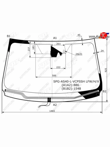 Стекло лобовое (Обогрев щеток Камера Датчик дождя) Toyota RAV4 (XA40) 12-19 SAT SPG-AS40-L-VCPSSH LFW/H/X