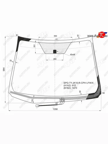Стекло лобовое (Обогрев щеток) Toyota Aqua 11-21                                                     SAT SPG-TY-JK10-R-CPH LFW/X