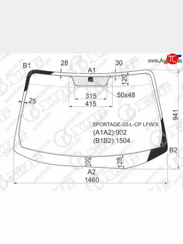 Стекло лобовое Kia Sportage 06-10 XYG SPORTAGE-03-L-CP LFW/X