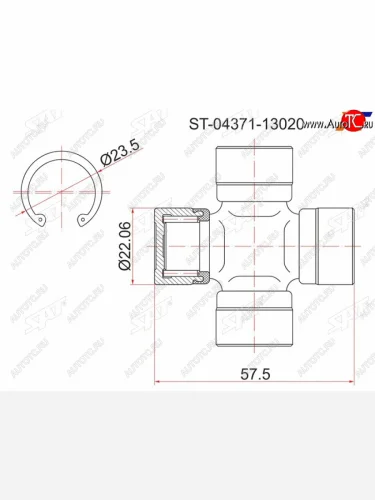 Крестовина кардана TOYOTA NOAH #R##ST195ST215SV35SUBARU FORESTER SF5 97-02 SAT ST-04371-13020