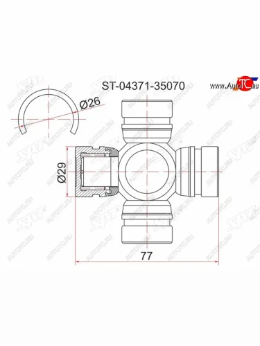 Крестовина кардана RR TY LCR UZJ100, Surf #185, Dyna 150200 LY1##21#, BU2## (RR) SAT ST-04371-35070