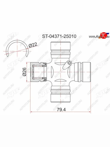 Крестовина кардана TY HiiAceRegiusAceHiLux SurfToyoAceDyna LN# SAT ST-04371-25010