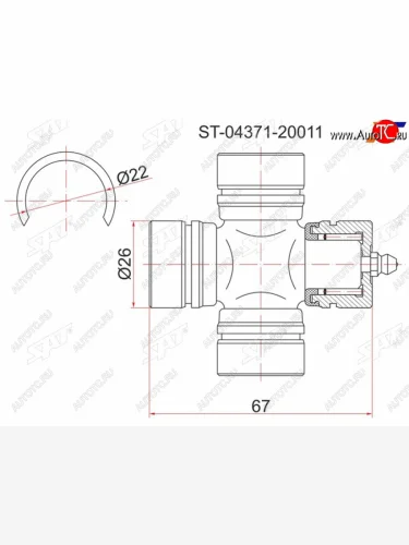 Крестовина кардана FR TY TownAce Noah 4WD CRSR5# SAT ST-04371-20011