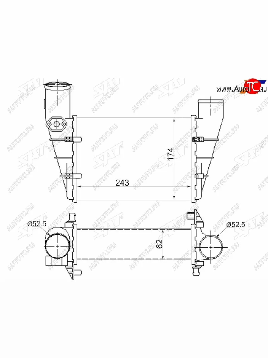 Интеркулер AUDI A4S4 94-98A6 97-04VW PASSAT B5 97-00 SAT ST-058145805G  в Самаре Самарской области