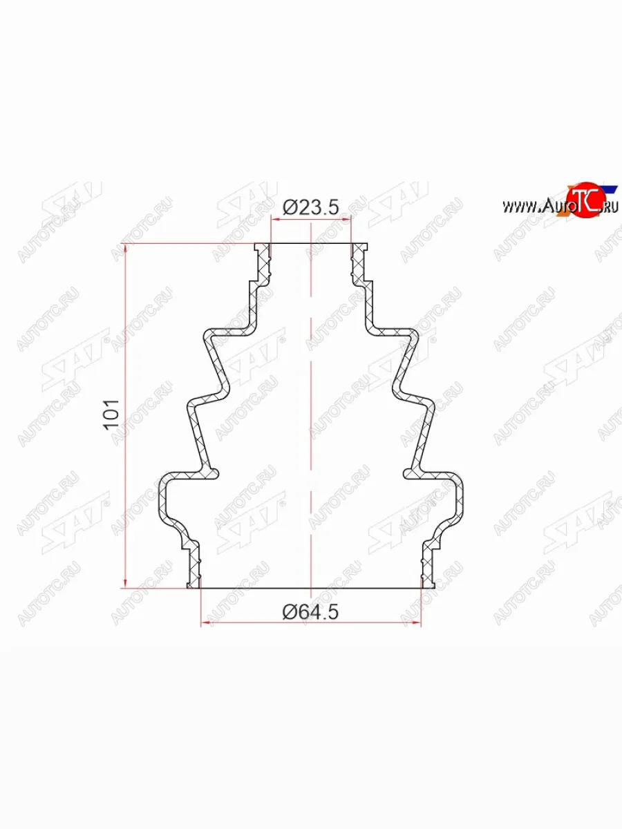 Пыльник шрус внутренний OPEL ASTRA H 04-SIGNUM  03-08VECTRA C 02-08ZAFIRA B 05- SAT ST-105-0014  в Керчи Республика Крым