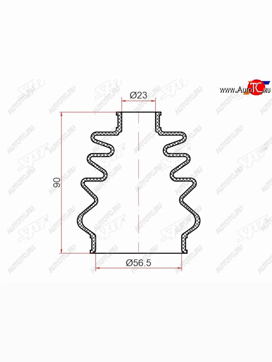 Пыльник шрус наружный CHEVROLET AVEO T200250 05-15LACETTI J200 04-13LANOS T100 05-09 SAT ST-105-0012  в Керчи Республика Крым