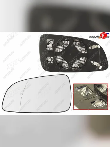 Левое полотно зеркала (с обогревом асферическое) SAT Opel Astra H хэтчбек 5дв дорестайлинг (2004-2007)