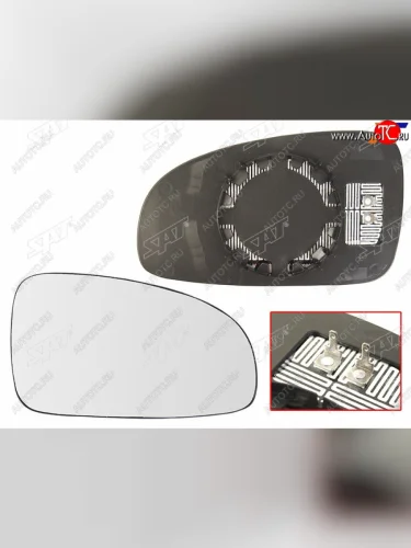 Правое полотно зеркала (с обогревом сферическое) SAT Chevrolet Aveo T200 хэтчбек 5 дв (2002-2008)
