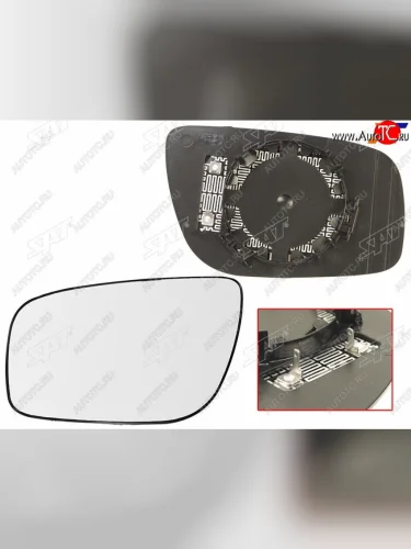 Левое полотно зеркала (с обогревом асферическое) SAT Mercedes-Benz E-Class ( W211,  S211) (2006-2009) рестайлинг седан, универсал рестайлинг