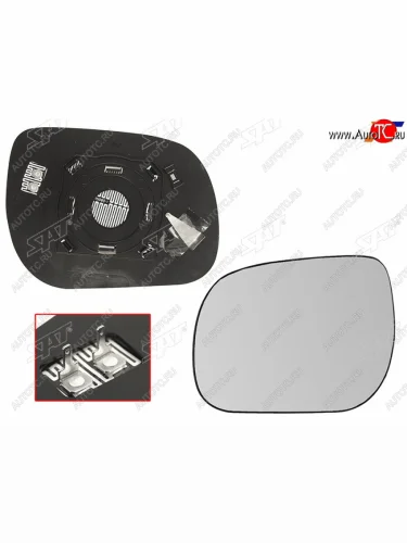 Левое полотно зеркала (с обогревом сферическое) SAT Toyota RAV4  XA30 (2003-2013) 5 дв. удлиненный дорестайлинг, 5 дв. 1-ый рестайлинг, 5 дв. удлиненный 1-ый рестайлинг, 5 дв. 2-ой рестайлинг, 5 дв. удлиненный 2-ой рестайлинг